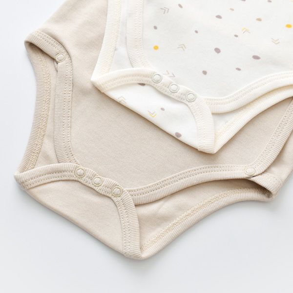 オーガニックコットン ベビー長袖あわせボディGeometric(2枚セット)