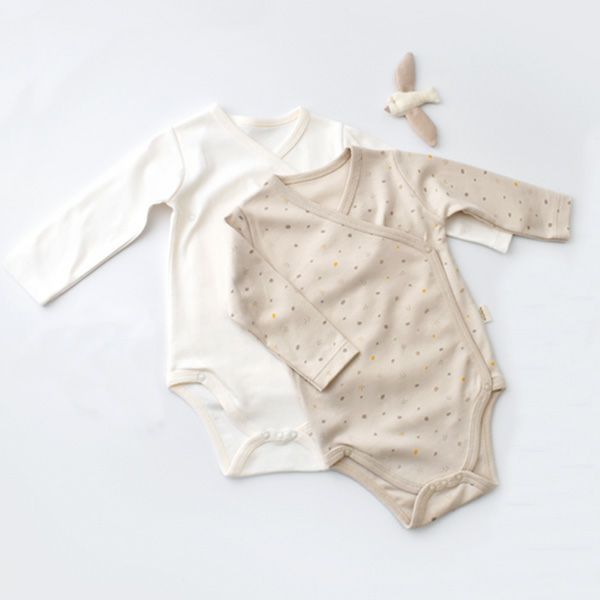 オーガニックコットン ベビー長袖あわせボディGeometric(2枚セット)