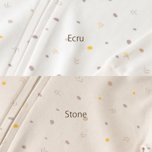 オーガニックコットン ベビージッパーロンパースGeometric