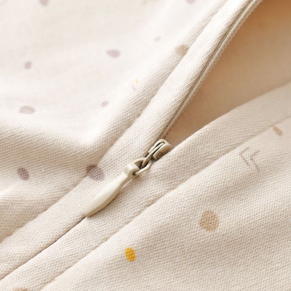 オーガニックコットン ベビージッパーロンパースGeometric