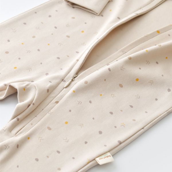 オーガニックコットン ベビージッパーロンパースGeometric