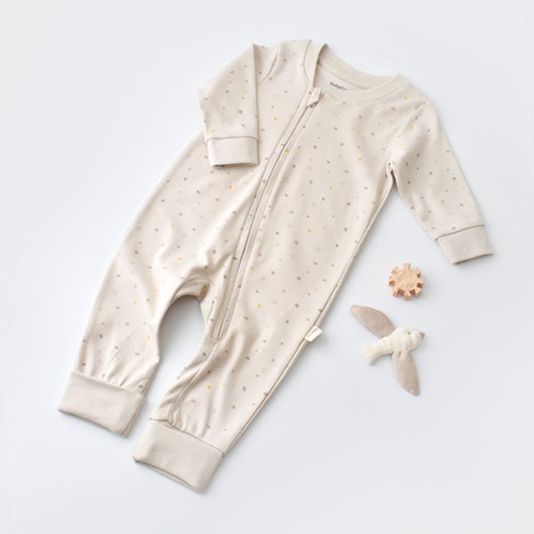 オーガニックコットン ベビージッパーロンパースGeometric