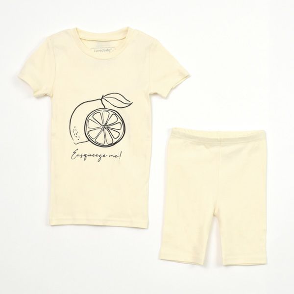 オーガニックコットン キッズパジャマセット lemon