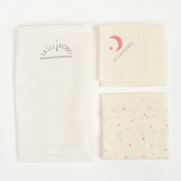 オーガニックコットン ベビー知多木綿ガーゼ沐浴セット 金平糖