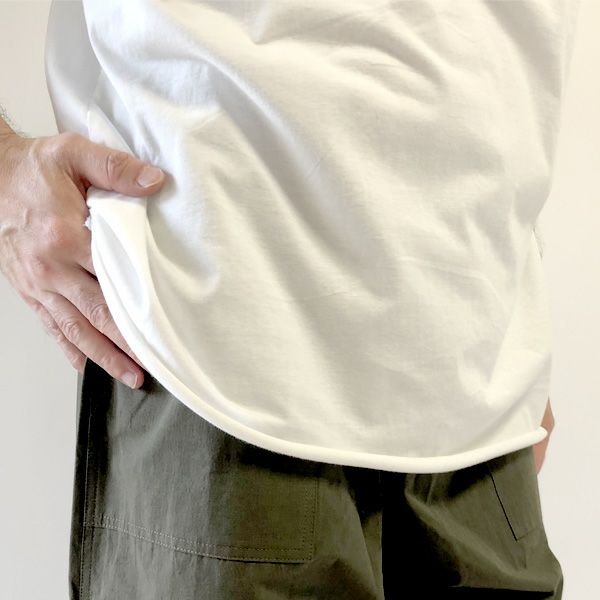 オーガニックコットン メンズ天竺カットオフTシャツ(半袖)