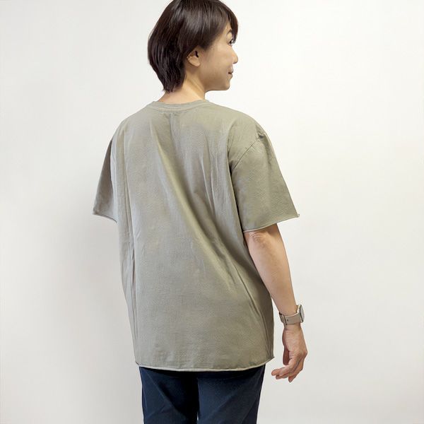 オーガニックコットン メンズ天竺カットオフTシャツ(半袖)