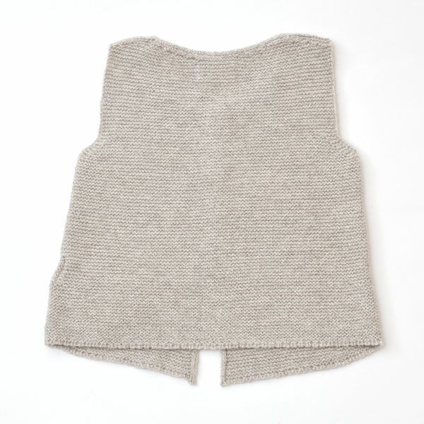 オーガニックコットン＆ヤク ガーターニットベスト グレー 80-90