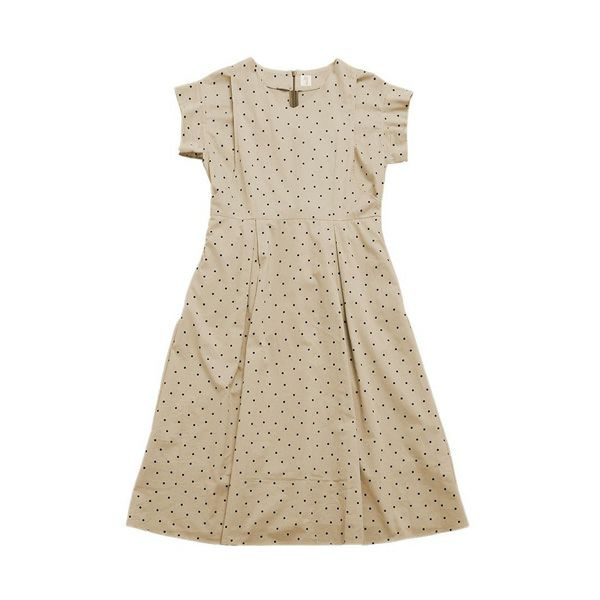オーガニックコットン ドットすっきりシルエットワンピース