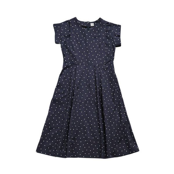 オーガニックコットン ドットすっきりシルエットワンピース