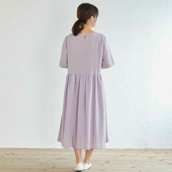 オーガニックコットン ガーゼアーチラインワンピース