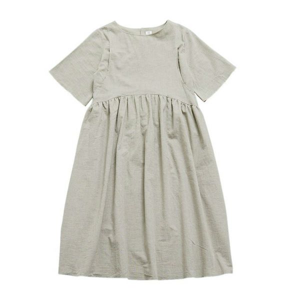 オーガニックコットン ガーゼアーチラインワンピース
