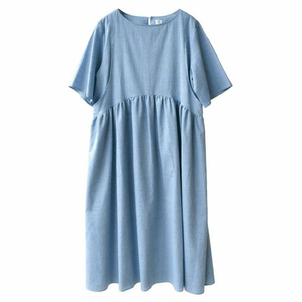 オーガニックコットン ガーゼアーチラインワンピース