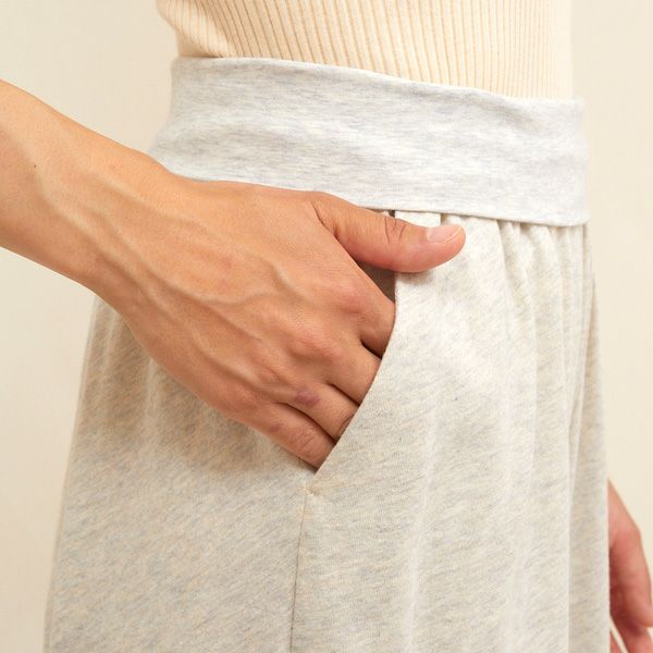 オーガニックコットン ファインニット腹巻ワイドパンツ
