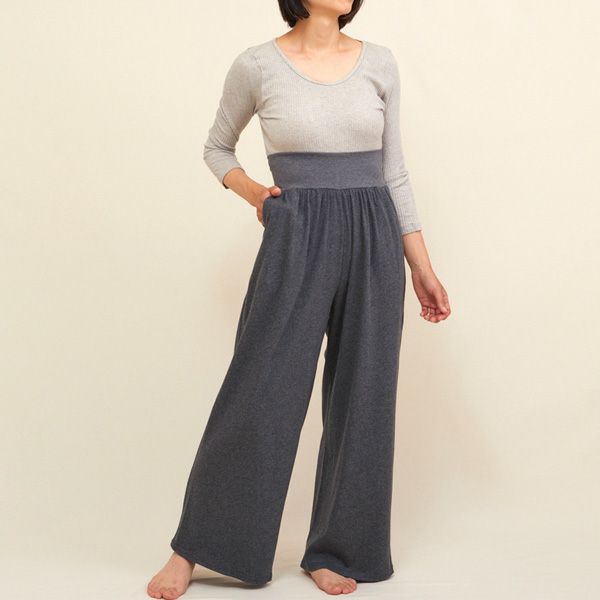オーガニックコットン ファインニット腹巻ワイドパンツ