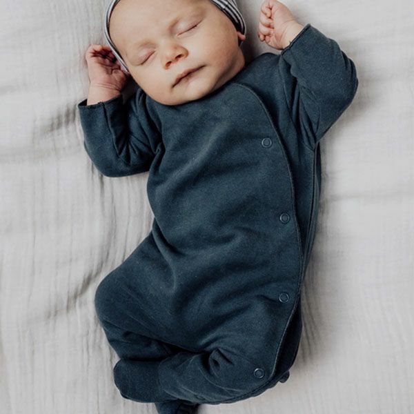 オーガニックコットン ベビーラウンドネックカバーオール(長袖)