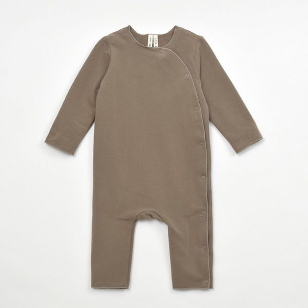 オーガニックコットン ベビーラウンドネックカバーオール(長袖)