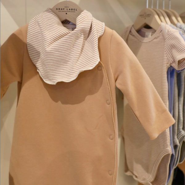 オーガニックコットン ベビーラウンドネックカバーオール(長袖)