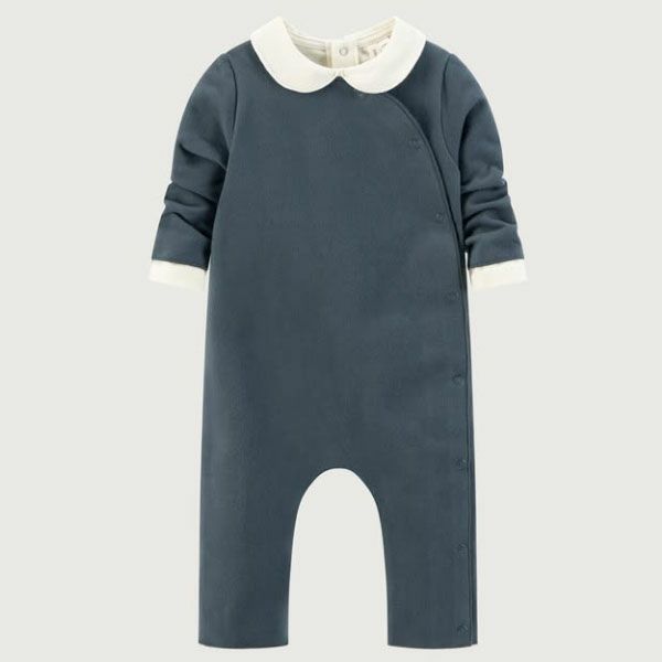オーガニックコットン ベビーラウンドネックカバーオール(長袖)