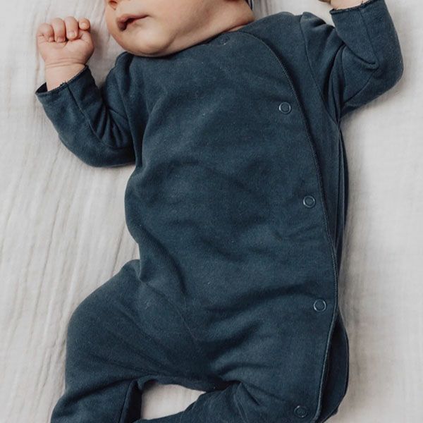 オーガニックコットン ベビーラウンドネックカバーオール(長袖)
