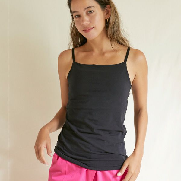 オーガニックコットン コンフォートスクエアカップ付きキャミ