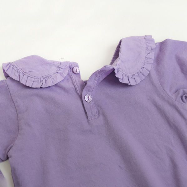 オーガニックコットン ベビーベーシックフリルカラーボディスーツ(長袖)