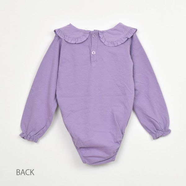 オーガニックコットン ベビーベーシックフリルカラーボディスーツ(長袖)