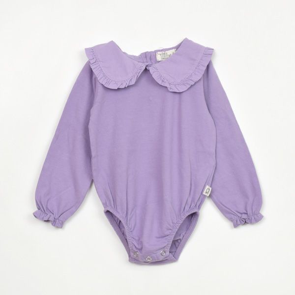 オーガニックコットン ベビーベーシックフリルカラーボディスーツ(長袖)