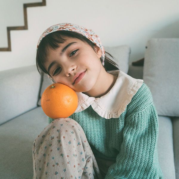 オーガニックコットン キッズベーシックフリルカラーTシャツ(長袖)