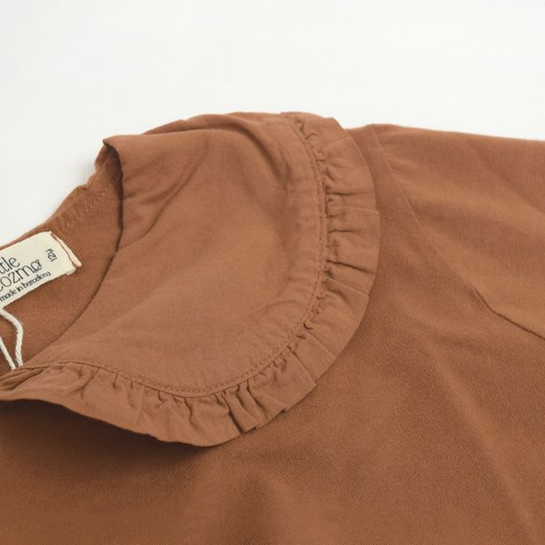 オーガニックコットン キッズベーシックフリルカラーTシャツ(長袖)
