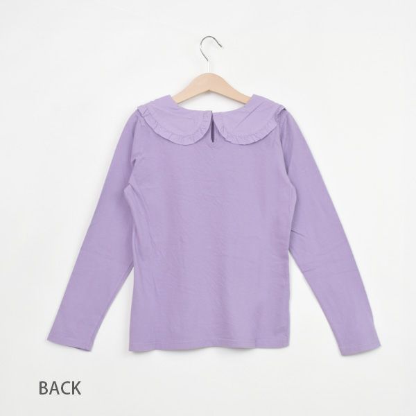 オーガニックコットン キッズベーシックフリルカラーTシャツ(長袖)