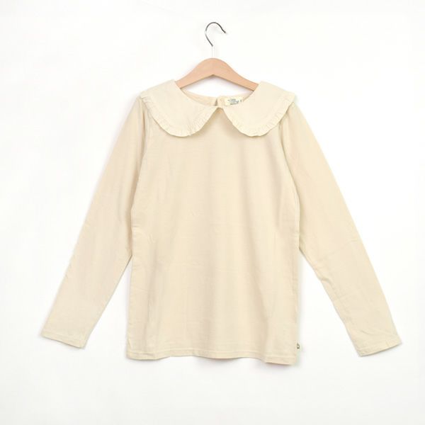 オーガニックコットン キッズベーシックフリルカラーTシャツ(長袖)