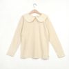 オーガニックコットン キッズベーシックフリルカラーTシャツ(長袖)