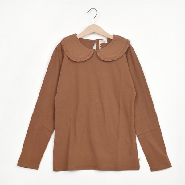 オーガニックコットン キッズベーシックフリルカラーTシャツ(長袖)