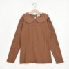 オーガニックコットン キッズベーシックフリルカラーTシャツ(長袖)