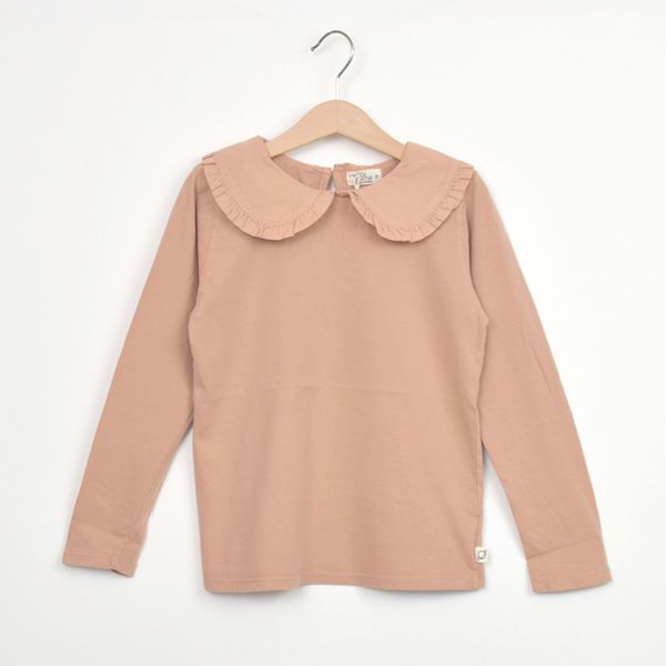 オーガニックコットン キッズベーシックフリルカラーTシャツ(長袖)