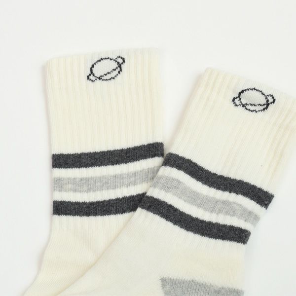 オーガニックコットン キッズストライプメランジソックス
