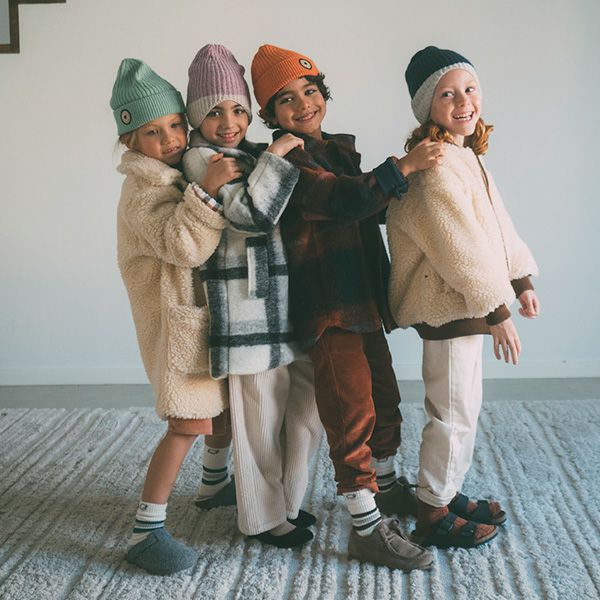 オーガニックコットン キッズストライプメランジソックス