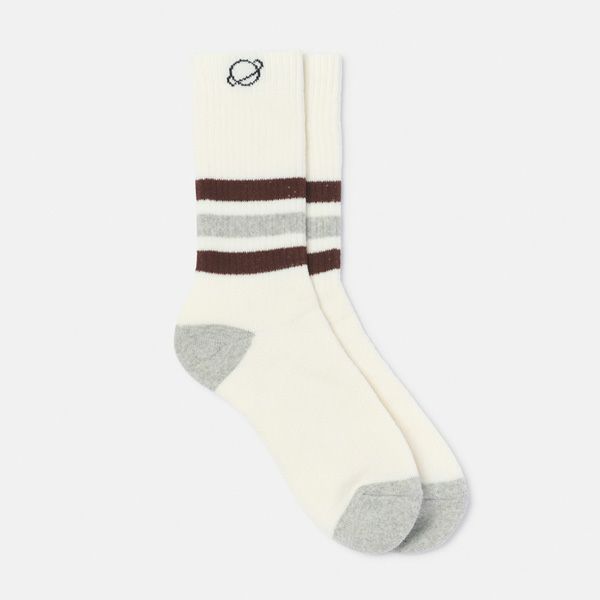 オーガニックコットン キッズストライプメランジソックス