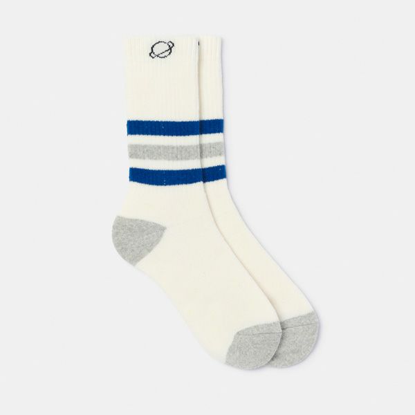 オーガニックコットン キッズストライプメランジソックス