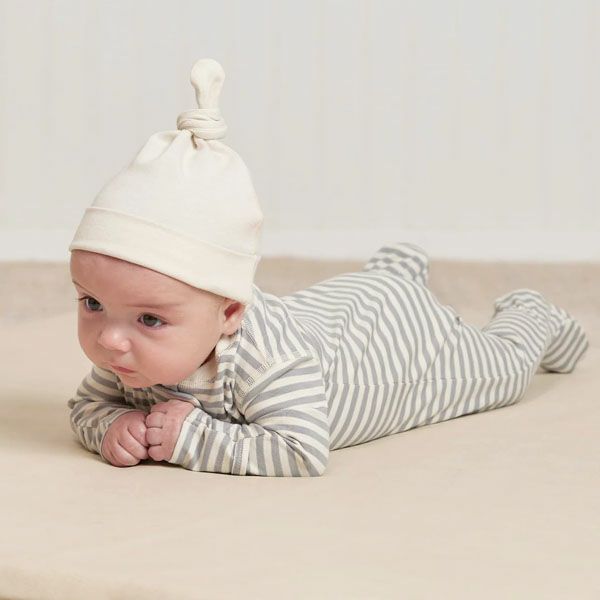 オーガニックコットン ベビー 足つきジッパーカバーオール(長袖)