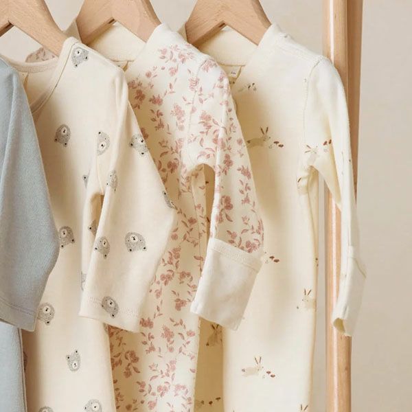 オーガニックコットン ベビー 足つきジッパーカバーオール(長袖)