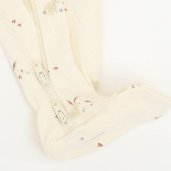 オーガニックコットン ベビー 足つきジッパーカバーオール(長袖)