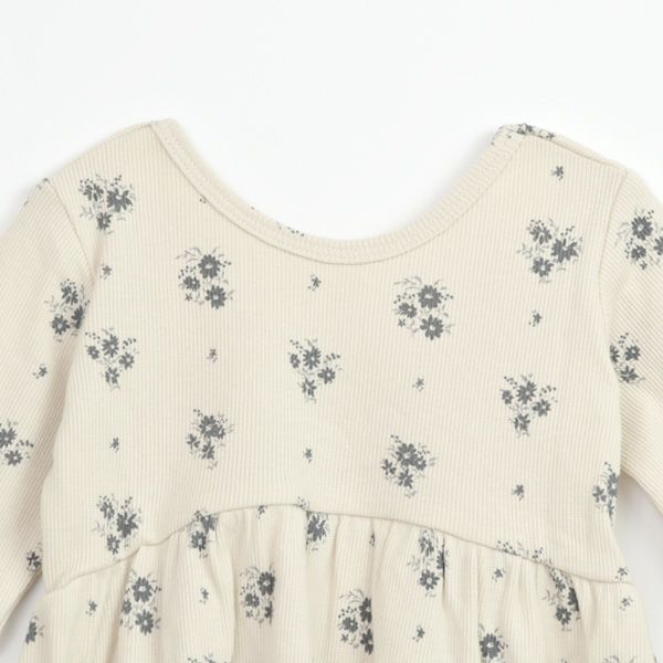 オーガニックコットン ベビーリブロングスリーブドレス＆ブルマ