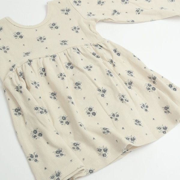 オーガニックコットン ベビーリブロングスリーブドレス＆ブルマ