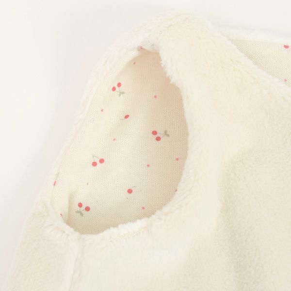 オーガニックコットン ベビーフェイクファーベストさくらんぼ