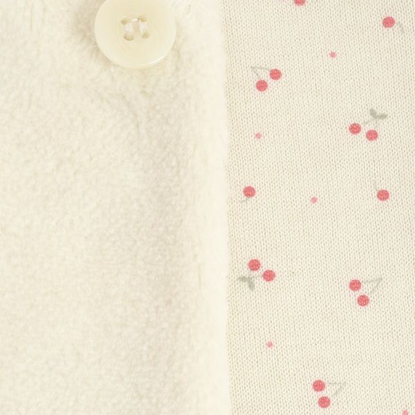 オーガニックコットン ベビーフェイクファーベストさくらんぼ