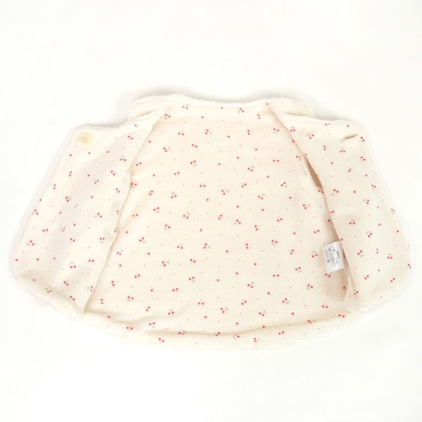 オーガニックコットン ベビーフェイクファーベストさくらんぼ