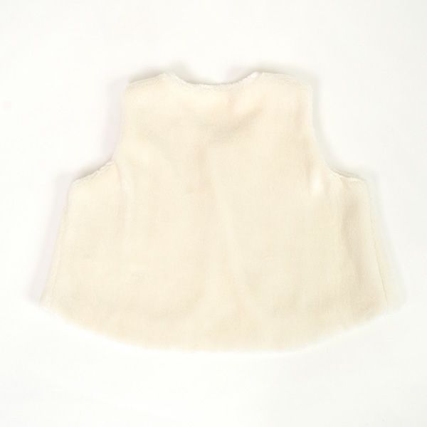 オーガニックコットン ベビーフェイクファーベストさくらんぼ