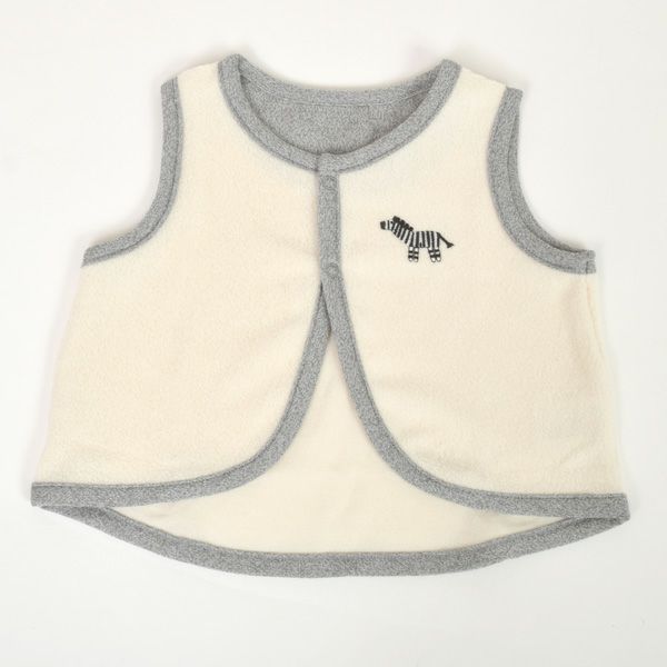 オーガニックコットン ベビー起毛パイルベスト キキリン