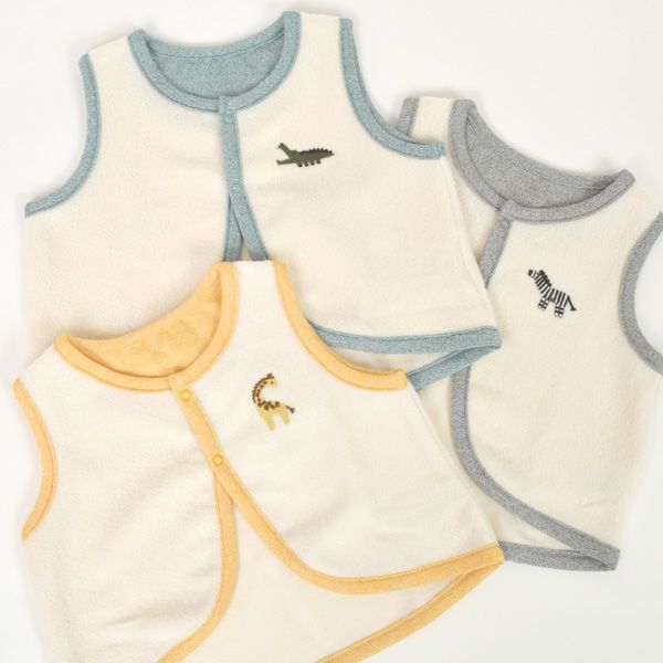 オーガニックコットン ベビー起毛パイルベスト キキリン